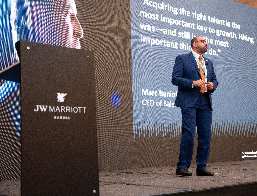 On stage, JW Marriott Marina, Dubai